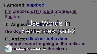Use Words in Sentences part-2