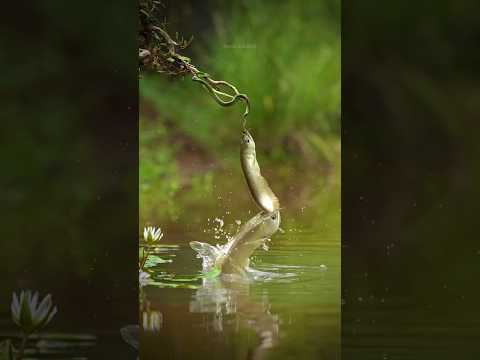 🐠Arowana Rocked 🐍Snake Shocked 😜| மீன் பாம்பையும் விட்டு வைக்கல💯 #shorts #aquarium #arowana #fish