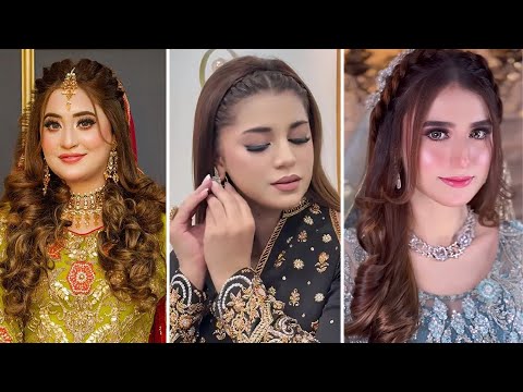 3 Bridal Hairstyles kashee's l Mehndi, Barat, Walima Bridal hairstyles l Curly Hairstyles