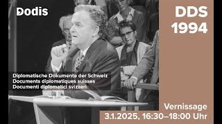 Dodis Vernissage DDS 1994 – Präsentation unter Anwesenheit von alt Bundesrätin Ruth Dreifuss
