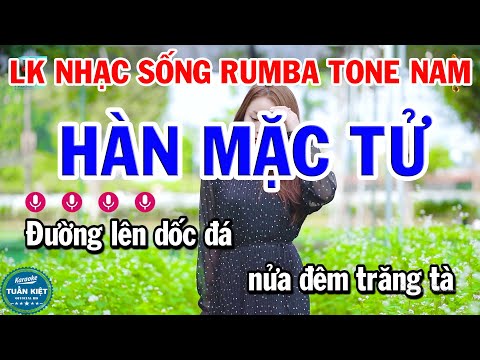 Karaoke Liên Khúc Rumba Tone Nam | Hàn Mặc Tử | Nàng Yêu Hoa Tím