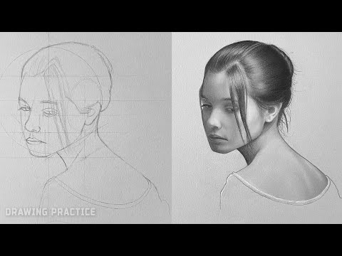 Drawing Practice - Portrait Drawing technique using Loomis Method