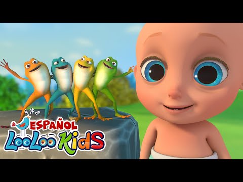 Croac Croac | Cinco ranitas en un tronco 🐸 Contamos hacia atrás - Canciones infantiles para Niños