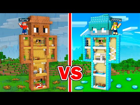 RICH vs POOR Statue Build Battle In Minecraft!