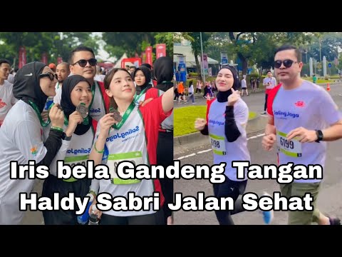 IRIS BELA GANDENG TANGAN HALDY SABRI JALAN SEHAT SAMA ANAK"