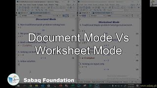 Document Mode Vs Worksheet Mode