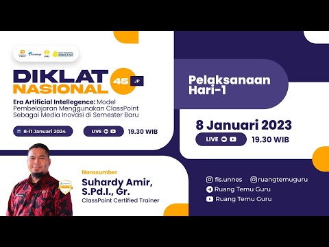 Hari 1 : Diklat Model Pembelajaran Menggunakan ClassPoint sebagai Media Inovasi di Semester Baru