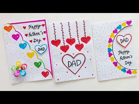 3 DIY Easy & Beautiful Happy Father's Day greeting card using white paper / Handmade gift for Dad