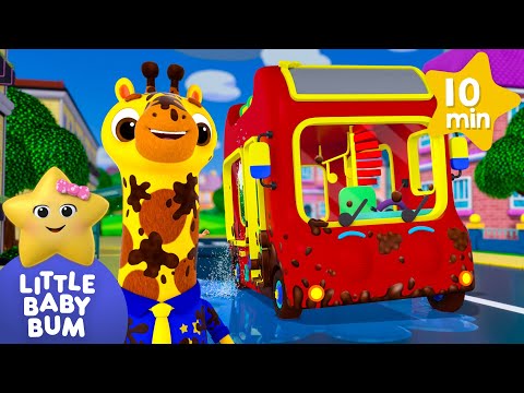 Satisfying Bus Clean🧼 | 🚌Wheels on the BUS Songs! 🚌 Nursery Rhymes for Kids