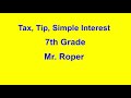 Navigating Tax, Tip, and Simple Interest Concepts