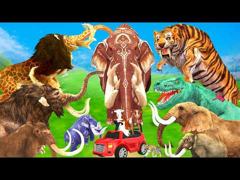 Giant Elephant Cow Buffalo Gorilla vs Zombie Tiger Lion Dinosaur Fight Tiger Elephant Fight Cartoon