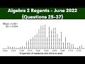 Algebra 2 Regents June 2022: Questions 25-37 Breakdown