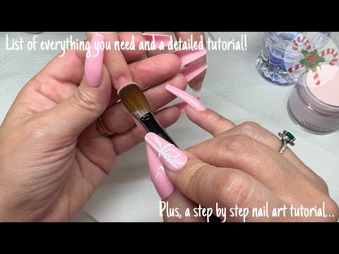 Step by step acrylic nails tutorial for beginners | Candy cane sweater nail art for the Holidays