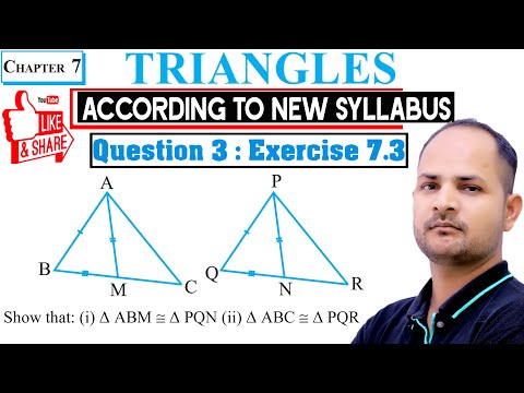 Class 9th Maths - Q3, Exercise 7.3 🔥- Chapter 7 Triangles According To New Syllaubs