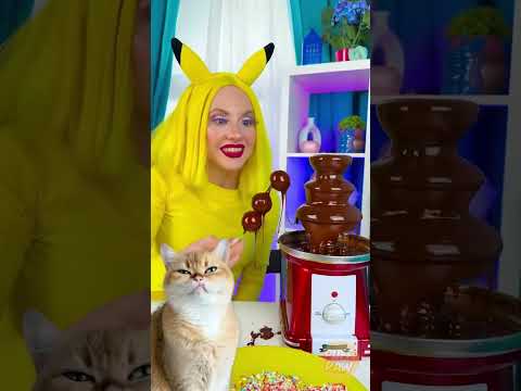 Cascada de Chocolate DIY 🍫🌊 ¡Bocadillo fácil y delicioso para tu antojo de dulce! #gato #reacción