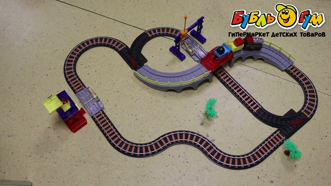 Железная дорога Rapid Transit музыкальная на батарейках с мостом 103см - видео