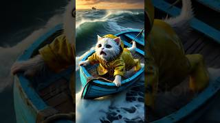 A hard day for the Cat Fisherman🐱😭#cat #ai #aicat #cute #cutecat#catlove #4u