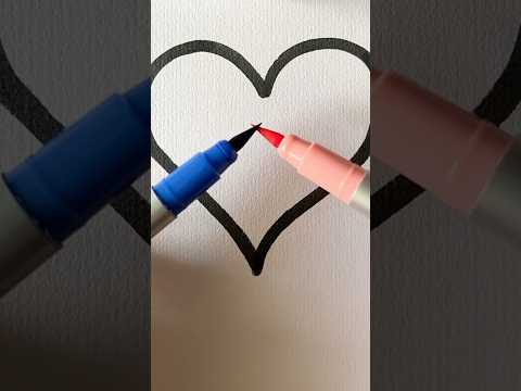 💙💗 #art #youtubeshorts #drawingvideo #kidsart #kidstv #yt #colormixing #kids #ytshorts #shorts