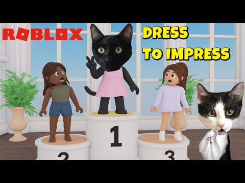 GATO gana Dress to Impress Roblox 🐱✨ | Luna y Estrella compiten en el desfile más divertido