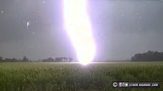 Close lightning insanity at Germantown, Illinois with bolts captured at 6,000 FPS