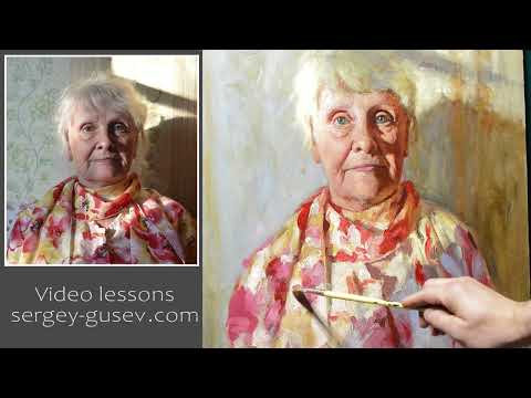 Learning portrait painting technique in oil for beginners, FULL video process, part 2/2.