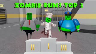 Top 3 ZOMBIE SPEED RUNS in #roblox Scary Obby Games from Barry, Great School, Papa Pizza Pizzeria