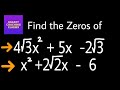Finding Zeros of Polynomials