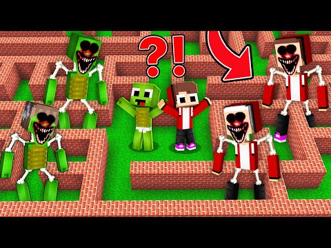 Baby JJ and Mikey SURVIVAL inside MAZE of SCARY PARENTS in Minecraft Maizen!