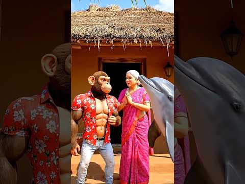 Monkey Gave His Mother A Beautiful Dolphin #ai #shorts