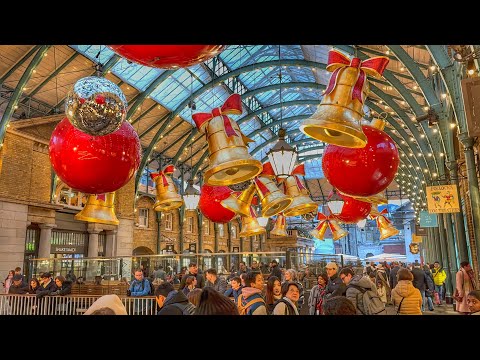 🎄Christmas Walks in Central London 2024 | Covent Garden to Oxford Street via Bond Street [4K HDR]