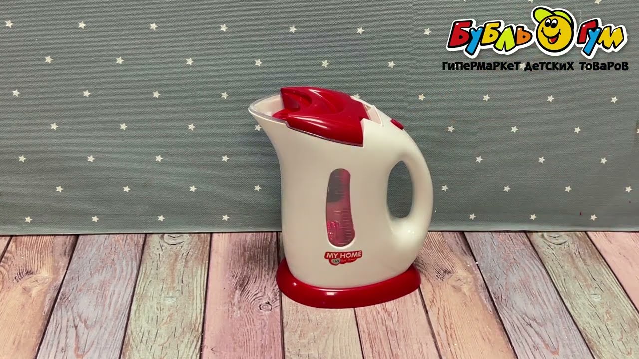 Чайник My Home белый с красными элементами функциональный - видео Чайник My Home белый с красными элементами функциональный - видео