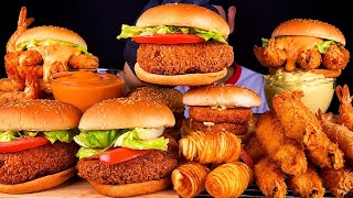 ASMR 롯데리아 두둠스파이시 새우버거 사각새우버거와 모둠새우튀김 먹방~!! Fried Shrimp Burger With Crispy Fried Shrimp MuKBang~!!