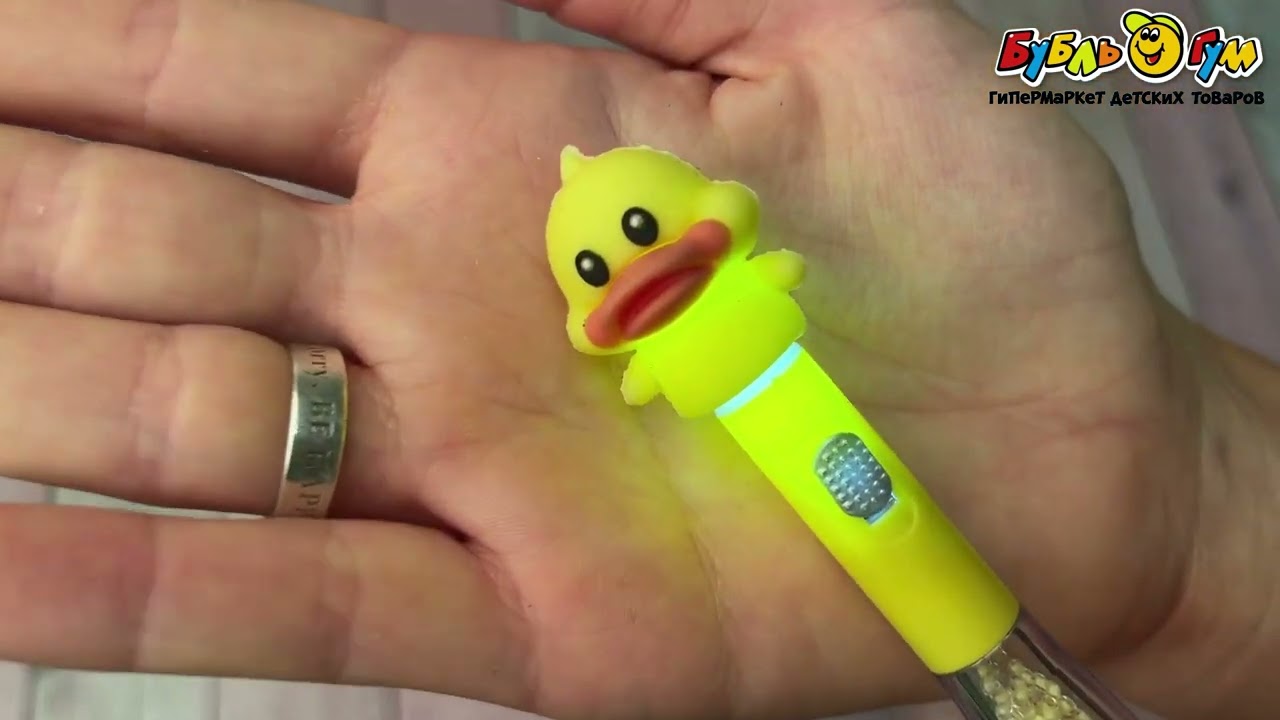 Ручка гелевая JUNGER с подсветкой Утенок - видео