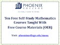 Phoenix College Course Features and Resources