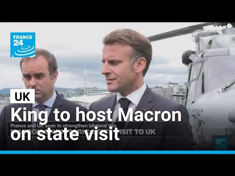 YouTube video thumbnail: King Charles Hosts France's Macron in First European State Visit Since Brexit