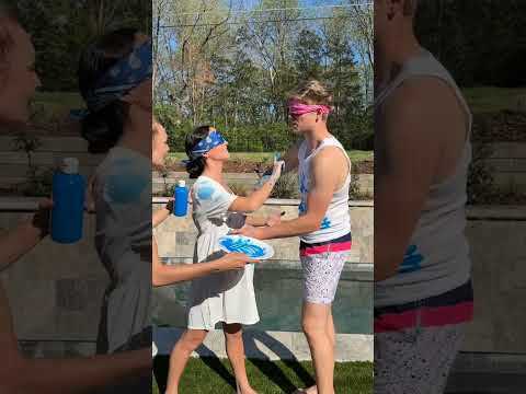 CUTE & FUN gender reveal idea😍💗💙 #shorts #couples