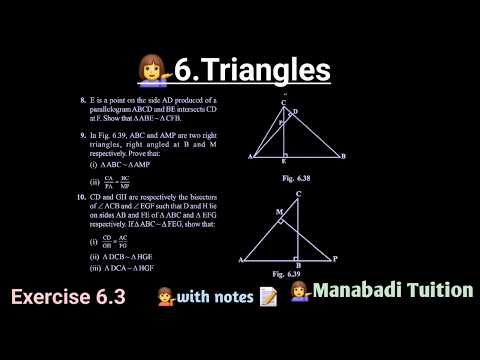 10th class math| chapter 6|Triangles| Exercise 6.3| Q no 8,9&10|with notes| CBSE|NCERT|