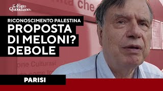 Parisi: “Su riconoscimento Stato di Palestina la proposta Meloni è debole”