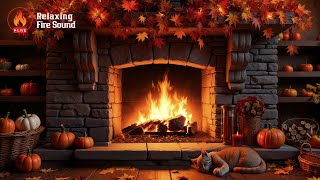 Chill Autumn Vibes 🌙🍂🔥 Fireplace Sounds for Relaxation & Focus