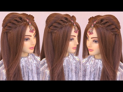 Bridal hairstyle for long medium hair tutorial. Romantic updo. - YouTube
