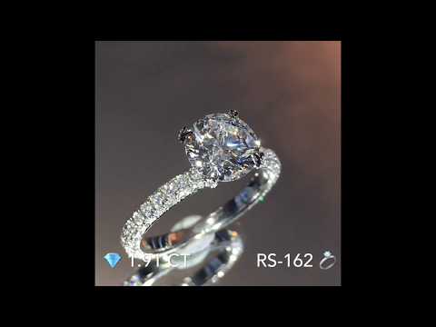 1.90 ct Round Diamond Three-Row Band Engagement Ring