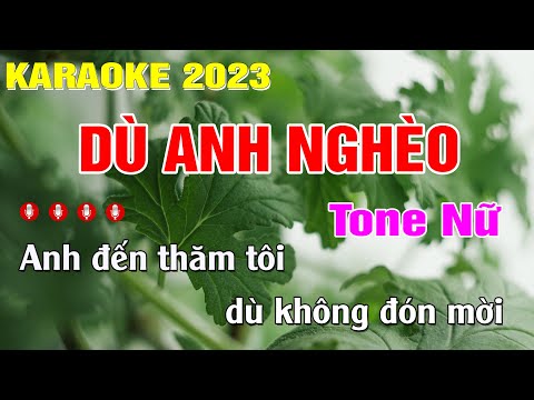 Dù Anh Nghèo Karaoke Tone Nữ (Em) Nhạc Sống | Trung Hiếu