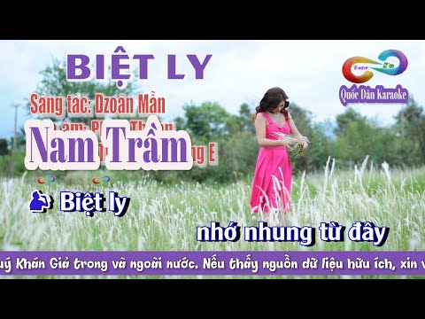 Karaoke Biệt Ly | Slow Rock | Tone Nam Trầm (E,Tp:64) | Quốc Dân Karaoke