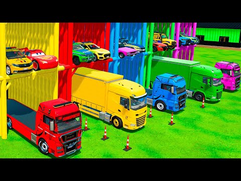 TRANSPORTING POLICE CARS, HOT WHEELS & CARS WITH BIG TRUCKS! Farming Simulator 22