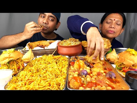 BURGER , NOODLES , BREAD , BIRYANI FOOD EATING CHALLENGE