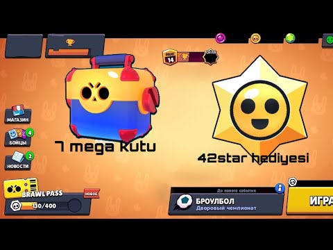 7 MEGA KUTU VE 42 STAR HEDİYESİNİ AÇTIM GROM ÇIKTI BRAWL STARS