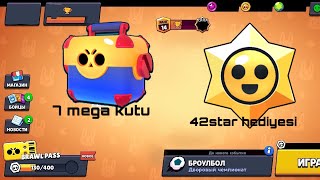 7 MEGA KUTU VE 42 STAR HEDİYESİNİ AÇTIM GROM ÇIKTI BRAWL STARS