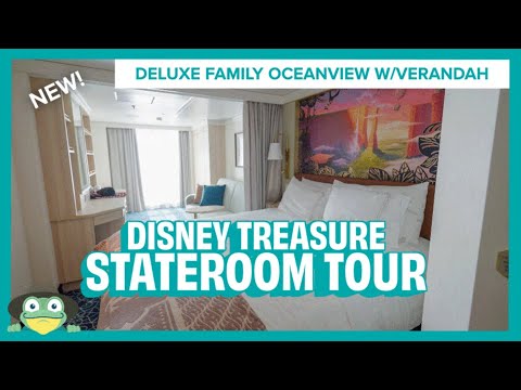 NEW Disney Treasure Room Tour - Deluxe Family Oceanview Stateroom with Verandah