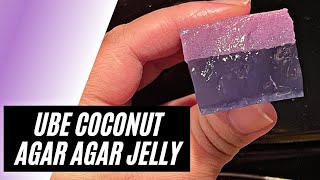 HOW TO MAKE UBE FLAVORED AGAR AGAR COCONUT JELLY. (WOON/VOON)