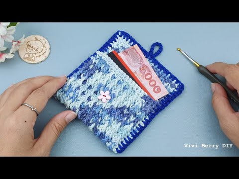 Get Ready for the EASIEST Crochet Wallet Tutorial by Front Post Double Crochet | ViVi Berry DIY